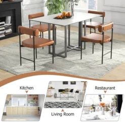 Tangkula Dining Chair Set Of 4 Faux Leather Upholstered Kitchen Side Chair W/ Curved -Tangkula Shop GUEST cfe57495 8647 4827 adca 56e77d059533