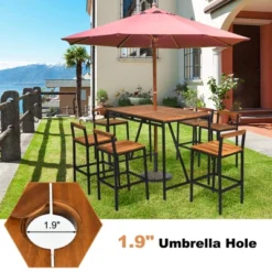 Tangkula 7-Piece Patio Rattan Bar Set with Acacia Wood Top and 6 Stools 10 Tangkula 7-Piece Patio Rattan Bar Set with Acacia Wood Top and 6 Stools -Tangkula Shop GUEST cffa3917 5b34 4024 a2fa b70262db1e08