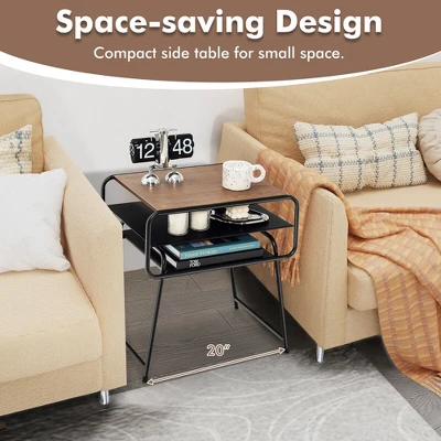 Tangkula 3-tier Side End Sofa Display Table Compact Nightstand For Bedroom Living Room 4 Tangkula 3-tier Side End Sofa Display Table Compact Nightstand For Bedroom Living Room - Image 4