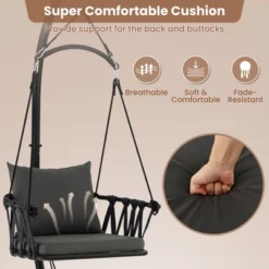 Tangkula Patio Hanging Swing Chair with Stand and Comfortable Cushions -Tangkula Shop GUEST d03c4339 4969 4160 95b4 be47f6908c51