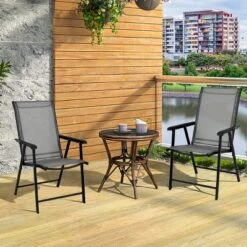 Tangkula 2PCS Folding Chairs Steel Frame Patio Garden Outdoor W/ Armrest & Footrest -Tangkula Shop GUEST d08cf016 e6e3 4fc8 88ff 9aac12e0fc5e
