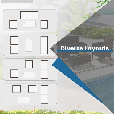 Tangkula Set Of 8 Furniture Set W/ Washable Cushions & Tempered Glass Coffee Table 5 Tangkula Set Of 8 Furniture Set W/ Washable Cushions & Tempered Glass Coffee Table - Image 5