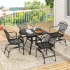 Tangkula 4-Piece Patio Rocking Chair Set with Breathable Metal Mesh