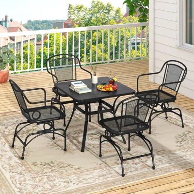 Tangkula 4-Piece Patio Rocking Chair Set with Breathable Metal Mesh 1 Tangkula 4-Piece Patio Rocking Chair Set with Breathable Metal Mesh