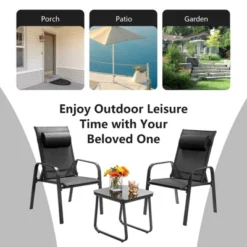 Tangkula 3-Piece Outdoor Bistro Set with Adjustable Reclining Chairs & Tempered Glass Table -Tangkula Shop GUEST d106111e b2a9 4b0f a739 2b6a15c17b98