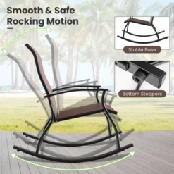 Tangkula Set of 2 Outdoor Rocking Chairs with Breathable Fabric - Brown 12 Tangkula Set of 2 Outdoor Rocking Chairs with Breathable Fabric - Brown -Tangkula Shop GUEST d10a0bbf 498d 451c bce5 2a204405a6fe 1