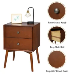 Tangkula Mid Century Nightstand Sofa End Table Bedroom Side Table With 2 Drawers -Tangkula Shop GUEST d15bfca6 09ba 44f7 855a 07963c950ce1