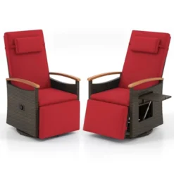 Tangkula Set Of 2 Outdoor 360° Swivel Rattan Recliner Chair Patio Wicker Chaise Lounge Chair 17 Tangkula Set Of 2 Outdoor 360° Swivel Rattan Recliner Chair Patio Wicker Chaise Lounge Chair -Tangkula Shop GUEST d18fd558 74f3 4d55 a757 2aa8d33767db