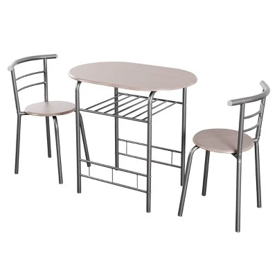 Tangkula 3 PCS Kitchen Dining Set Compact Bistro Pub 2 Chairs & Table 8 Tangkula 3 PCS Kitchen Dining Set Compact Bistro Pub 2 Chairs & Table - Image 8