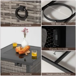 Tangkula 9 Pieces Outdoor Patio Furniture Set W/ 32" Propane Fire Pit Table Sectional Sofa Set W/ Storage Box Black/Gray/Navy/Red/Turquoise/Off White -Tangkula Shop GUEST d26d5cae 2593 496e a7c5 9a75b3f75ba7