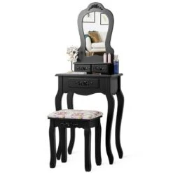 Tangkula Vanity Mirror Makeup Dressing Table Set W/ Stool Drawer Wood Desk -Tangkula Shop GUEST d28d14f0 07ed 4790 8d68 b75ce792ffd3