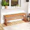 Tangkula 51-Inch Acacia Wood Outdoor Bench with X-Shaped Support Frame