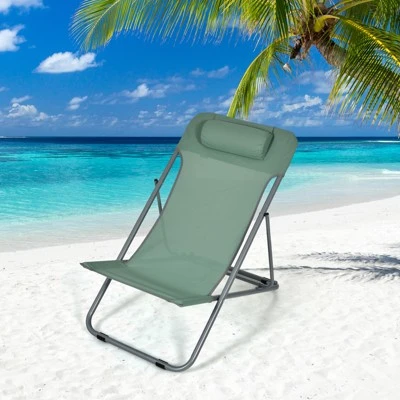 Tangkula 2 PCS Beach Chair Lounger Reclining Folding Chair W/3-Position Adjustable Backrest Blue/Orange/Green 1 Tangkula 2 PCS Beach Chair Lounger Reclining Folding Chair W/3-Position Adjustable Backrest Blue/Orange/Green