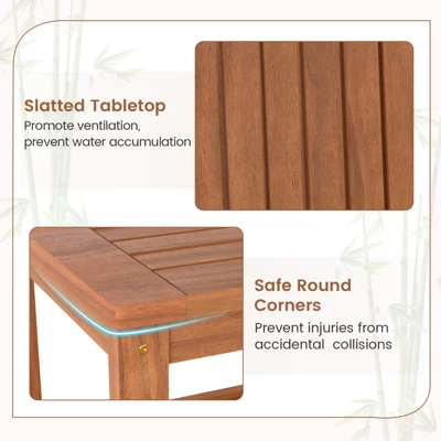 Tangkula 2-Tier Wood Adirondack Side Table with Storage Shelf 6 Tangkula 2-Tier Wood Adirondack Side Table with Storage Shelf - Image 6