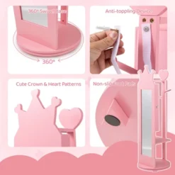 Tangkula Kids Jewelry Cabinet Standing Children Jewelry Organizer W/ Full-Length Mirror -Tangkula Shop GUEST d2c92838 aa0c 48d8 8d14 16b5ac7c7b96