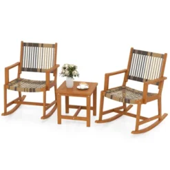 Tangkula 3 Pieces Rocking Bistro Set PE Rattan Front Porch Chairs W/ Coffee Table 19 Tangkula 3 Pieces Rocking Bistro Set PE Rattan Front Porch Chairs W/ Coffee Table -Tangkula Shop GUEST d31c3b52 6ed8 43aa 85e9 94d9d6f30f87