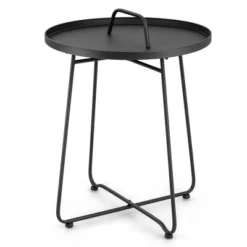 Tangkula Outdoor Metal Patio End Side Table with Portable Handle -Tangkula Shop GUEST d32a7563 6b0c 43b4 81c9 960bbae63998