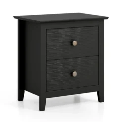 Tangkula Modern Nightstand W/ Storage 2 Drawers & Support Legs For Bedroom Black -Tangkula Shop GUEST d3395072 09ce 4a54 a2f1 67620b679a8b