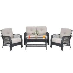 Tangkula 4-Piece Patio Rattan Furniture Set - Outdoor Conversation Set 17 Tangkula 4-Piece Patio Rattan Furniture Set - Outdoor Conversation Set -Tangkula Shop GUEST d33fccd4 20f7 4512 854e 21765d15a5b8