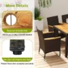 Tangkula 9 Pieces Patio Dining Set For 8 Outdoor Rectangular Acacia Wood Table And PE Rattan Chairs With Umbrella Hole