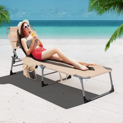 Tangkula 2PCS Beach Lounge Chair Reclining Chair With 5 Adjustable Positions Detachable Pillow &Hand Ropes Blue/Black/Gray/Turquoise/Beige/Pink 1 Tangkula 2PCS Beach Lounge Chair Reclining Chair With 5 Adjustable Positions Detachable Pillow &Hand Ropes Blue/Black/Gray/Turquoise/Beige/Pink