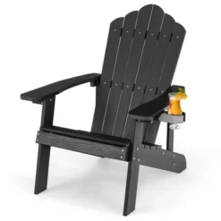 Tangkula Patio HIPS Outdoor Weather Resistant Slatted Chair Adirondack Chair W/ Cup Holder -Tangkula Shop GUEST d3cdeae4 4887 45ef 8ecb 04457c4452f9