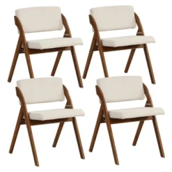 Tangkula Set Of 4 Dining Chairs Folding Kitchen Chair W/ Rubber Wood Legs Padded Seat -Tangkula Shop GUEST d47cb8b5 18b1 4b49 a64d 6b0999f45934