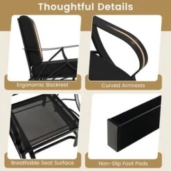 Tangkula Single Patio Glider Chair - Outdoor Rocking Chair with Thick Cushions -Tangkula Shop GUEST d52d4c5e 8e9d 4dfc 99a8 06e85a441bf5