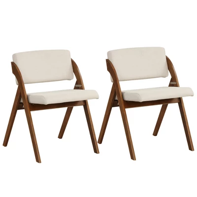 Tangkula Set Of 2 Dining Chairs Folding Kitchen Chair W/ Rubber Wood Legs Padded Seat 10 Tangkula Set Of 2 Dining Chairs Folding Kitchen Chair W/ Rubber Wood Legs Padded Seat - Image 10