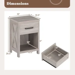 Tangkula Nightstand Sofa Side Table Rustic End Table W/ Drawer & Shelf For Living Room -Tangkula Shop GUEST d571f219 1619 41af 84c2 649da0c4f450