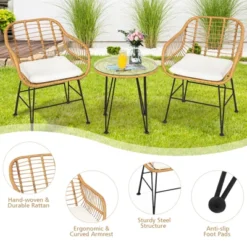 Tangkula 3 Pieces Patio Furniture Set W/Tempered Glass Coffee Table Set For Garden And Backyard White/Red/Turquoise/Grey/Black Cushions 16 Tangkula 3 Pieces Patio Furniture Set W/Tempered Glass Coffee Table Set For Garden And Backyard White/Red/Turquoise/Grey/Black Cushions -Tangkula Shop GUEST d59902bb c6c2 4fc5 84ea 3765c983e9fc