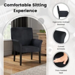 Tangkula Set Of 4 Arm Chair Guest Chair Home Office W/ Wooden Legs -Tangkula Shop GUEST d6173bad 82bd 4f07 8e41 6fc36125d04b