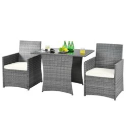 Tangkula 3-Piece Patio Rattan Bistro Set - Outdoor Wicker Table & Chairs -Tangkula Shop GUEST d6213b46 0e92 497b baa4 8d8198d82c0d