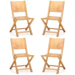 Tangkula 4 PCS Folding Patio Chairs W/ Inclined Backrest Teak Wood Outdoor Dining Chairs 19 Tangkula 4 PCS Folding Patio Chairs W/ Inclined Backrest Teak Wood Outdoor Dining Chairs -Tangkula Shop GUEST d6575810 6cfd 405a 9501 85ee0f649cc1