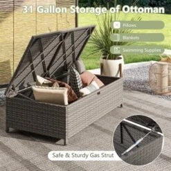 Tangkula Outdoor Rattan Daybed with 31 Gallon Storage Ottoman -Tangkula Shop GUEST d66d0903 680c 4cba 9327 67fa21e35bfe