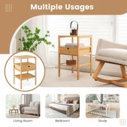 Tangkula Bamboo Nightstand W/ Pull-out Drawer & Storage Shelf Wood Natural 15 Tangkula Bamboo Nightstand W/ Pull-out Drawer & Storage Shelf Wood Natural -Tangkula Shop GUEST d6df9c35 94c1 424a b79c 01998f0121c2