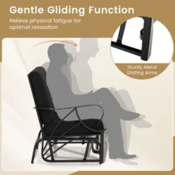 Tangkula Single Patio Glider Chair - Outdoor Rocking Chair with Thick Cushions -Tangkula Shop GUEST d77aa59b 3c9a 4ccc 92b1 0fc5034b1803