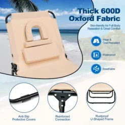 Tangkula Outdoor Folding Beach Chaise Lounge Chair - Adjustable 5-Position Recliner 19 Tangkula Outdoor Folding Beach Chaise Lounge Chair - Adjustable 5-Position Recliner -Tangkula Shop GUEST d7c6f12a 156a 4646 ae55 31c247d24815