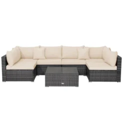 Tangkula 7-Piece Outdoor Rattan Sectional Sofa Set with Tempered Glass Table -Tangkula Shop GUEST d7d20778 9937 40db b8a8 2a875dd1a435