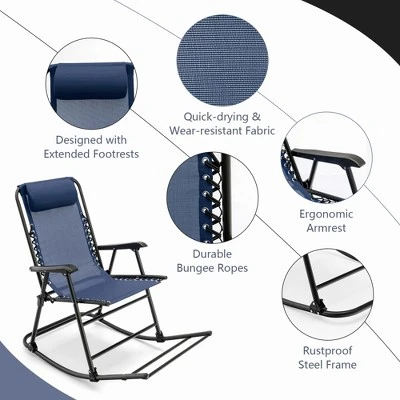 Tangkula 2-Piece Patio Folding Rocking Chair Set - Portable Outdoor Lounge Rocker 6 Tangkula 2-Piece Patio Folding Rocking Chair Set - Portable Outdoor Lounge Rocker - Image 6