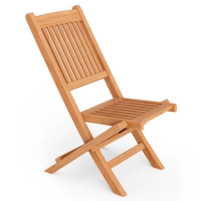 Tangkula Teak Wood Outdoor Chair Folding Portable Patio Chair W/ Slatted Seat & Back 4 Tangkula Teak Wood Outdoor Chair Folding Portable Patio Chair W/ Slatted Seat & Back - Image 4