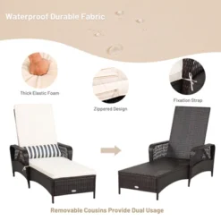 Tangkula 2-Piece Adjustable Rattan Patio Chaise Lounge Set with Cushions 15 Tangkula 2-Piece Adjustable Rattan Patio Chaise Lounge Set with Cushions -Tangkula Shop GUEST d81f60cb 344d 4e97 89ba 925d4fbd21c6