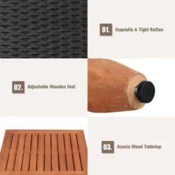 Tangkula 3-Piece Wicker Patio Furniture Set - Outdoor Conversation Set with Acacia Wood Table -Tangkula Shop GUEST d860c792 725e 4cb8 92d7 28000243bff2