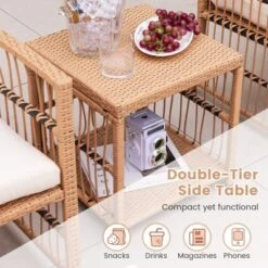 Tangkula 5 Piece Patio Wicker Sofa Set Outdoor Rattan Conversation Set With Seat Cushions 2-Tier Coffee Table & 2 Ottomans -Tangkula Shop GUEST d880d4e1 f670 4c11 808e 436eba839b5e