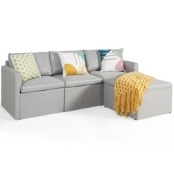 Tangkula Convertible L-shaped Sectional Sofa Couch Chaise W/ Ottoman Cushions -Tangkula Shop GUEST d8a964d6 3140 45a1 8029 b7f8f83899f5