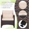 Tangkula 3-Piece Patio Rattan Conversation Set with Cozy Acacia Wood