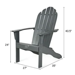 Tangkula 2PCS Wooden Classic Adirondack Chair Lounge Chair Outdoor Patio Grey -Tangkula Shop GUEST d951e2a2 c5fe 4f31 a03c 5a06c5832b6a