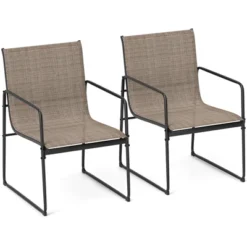 Tangkula Patio Chairs Set of 2 or 4, Ergonomic Outdoor Dining Chairs with Metal Frame -Tangkula Shop GUEST da23efbb 5a14 402e bd76 09fb7d87a21b
