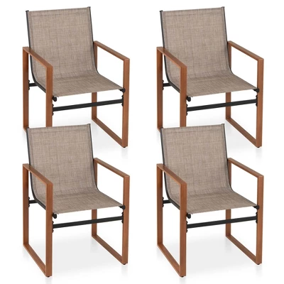 Tangkula 4 PCS Outdoor Dining Chairs Patio Furniture Chair W/ Breathable Seat & Backrest 10 Tangkula 4 PCS Outdoor Dining Chairs Patio Furniture Chair W/ Breathable Seat & Backrest - Image 10