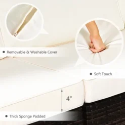 Tangkula 7PCS Patio Rattan Furniture Set 42" Fire Pit Table W/ Cover Cushioned -Tangkula Shop GUEST da966b59 2fb2 453e 814d a7a11b54cfb0